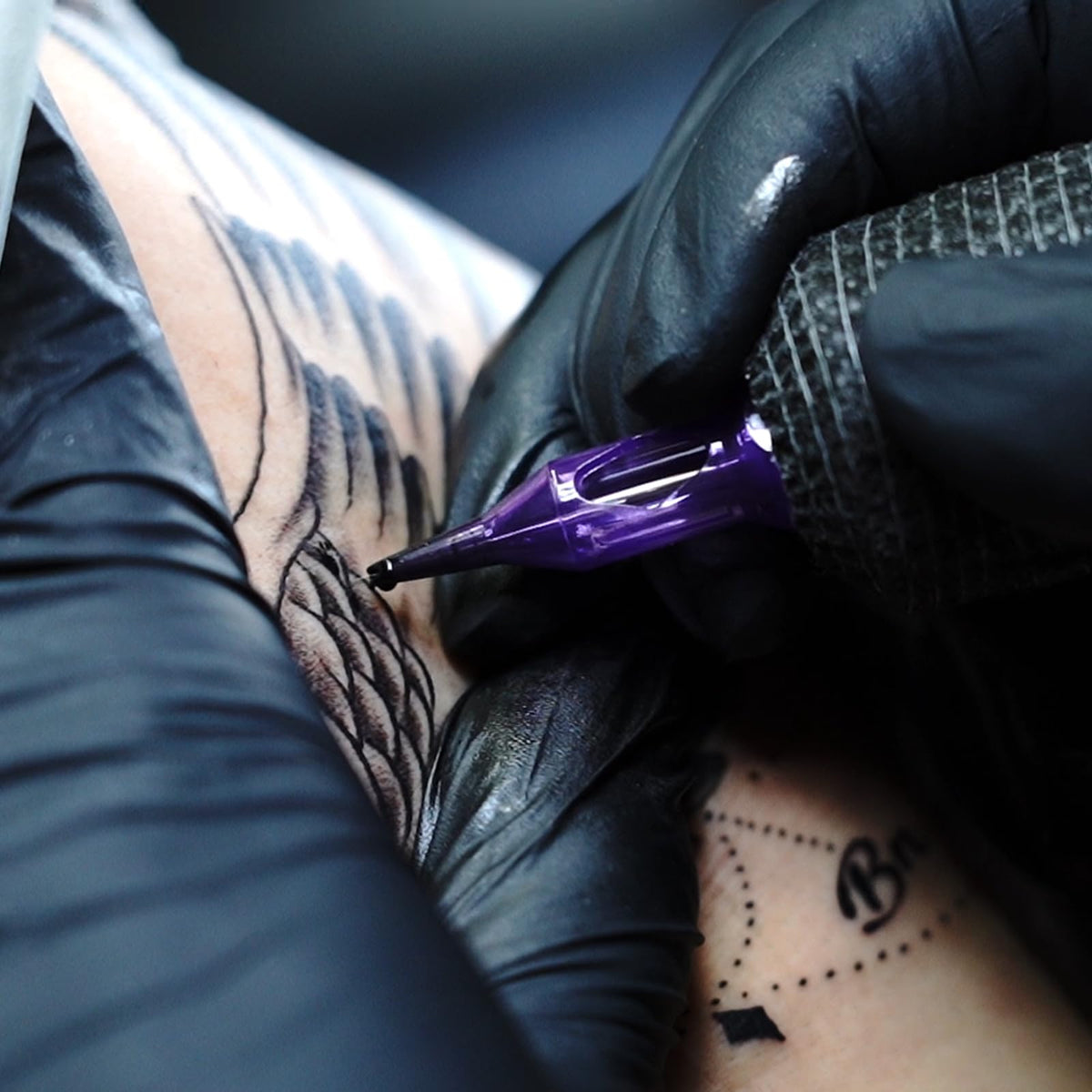MAST TATTOO cartridge installed in a pen-style rotary for stable needle performance