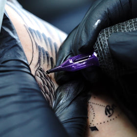 MAST TATTOO cartridge installed in a pen-style rotary for stable needle performance