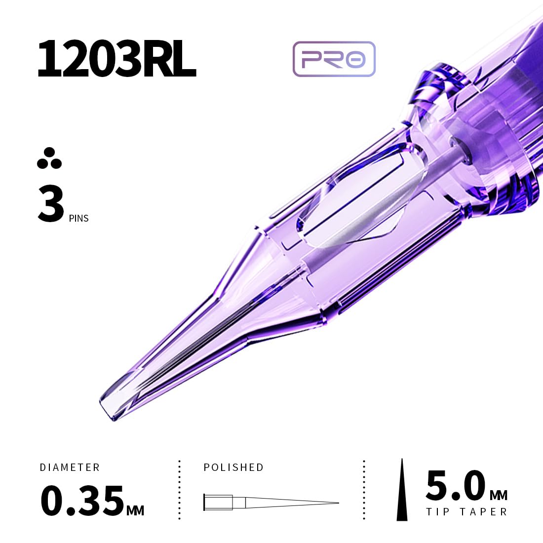 MAST TATTOO clear body cartridge filled with ink demonstrating easy visual inspection