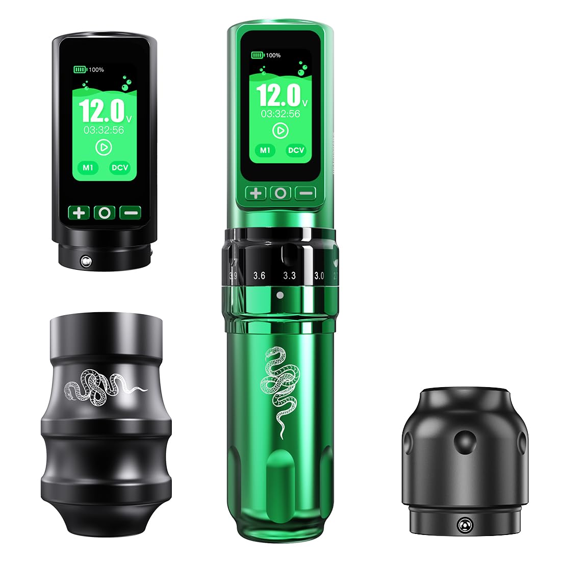 MAST TATTOO front view of Fold Pro pen showing compact shape and ergonomic grip benefit