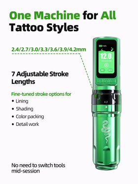 MAST TATTOO in use on practice skin displaying smooth shading and control benefit