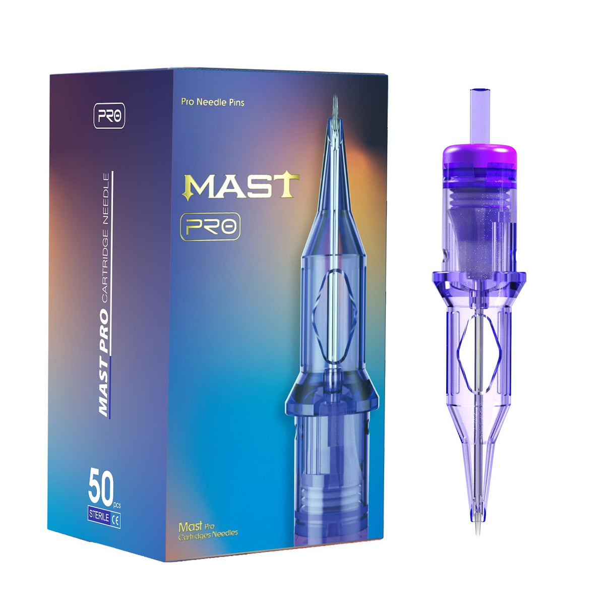 MAST TATTOO front packaging showing 50pcs assortment, professional supply benefit