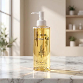 MATIERE bottle staged in bathroom setting conveying daily routine ease
