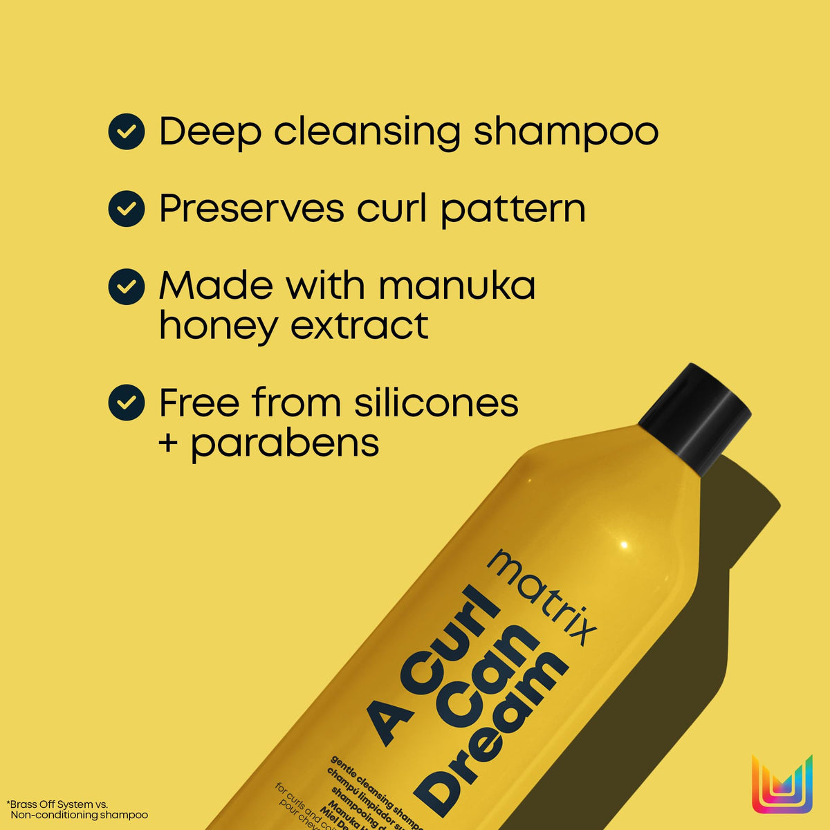 Matrix back label closeup showing ingredient list and usage directions benefits