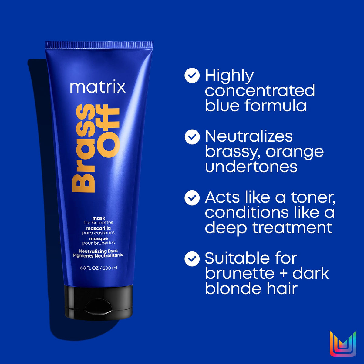 MATRIX visible before and after toning showing reduced brassiness