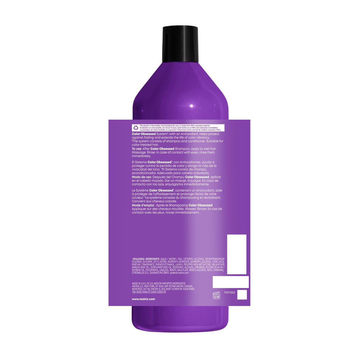 MATRIX bottle on bathroom shelf styled in routine setting, suggests everyday use