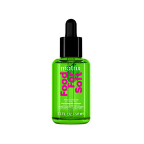 MATRIX front bottle of Food For Soft oil showing sleek packaging and hydration benefits