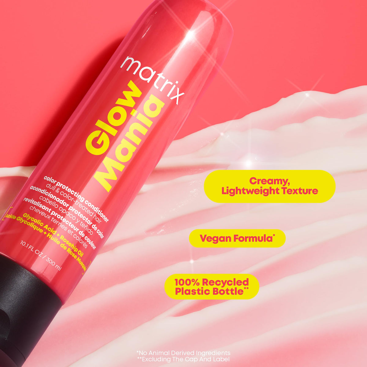 Matrix Glow Mania lifestyle model showcasing glossy, color-treated hair