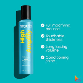 Matrix application in hand illustrating lightweight mousse for instant lift