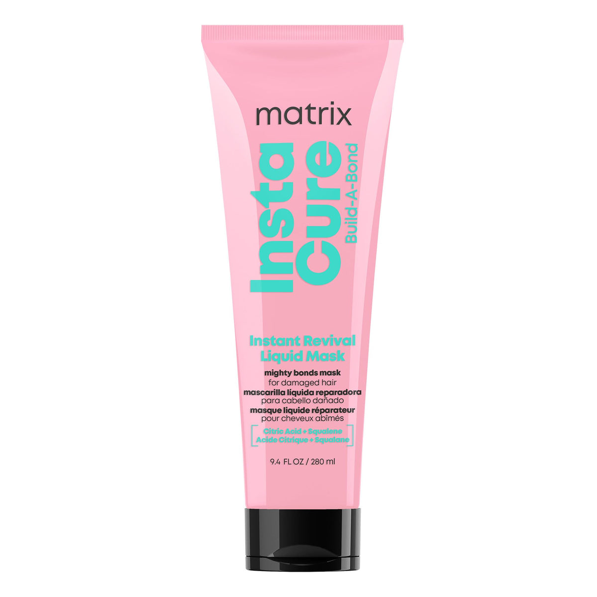 Matrix front bottle shot showing sleek packaging and visible repair benefit