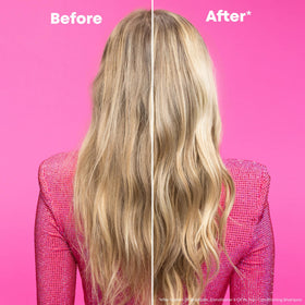 MATRIX applying oil to damp hair for repair and heat protection
