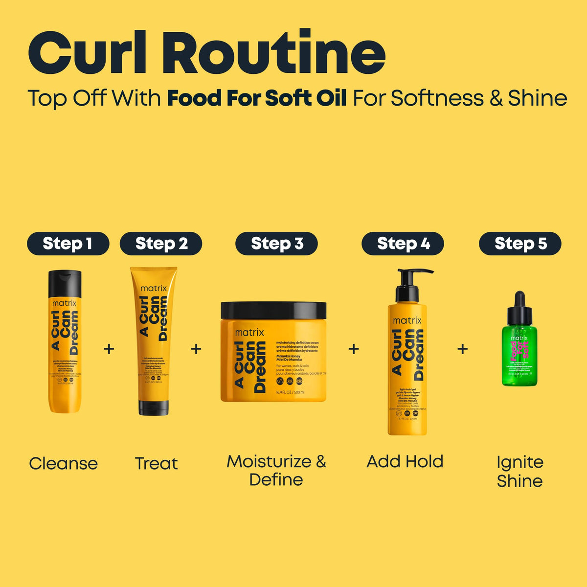 Matrix on bathroom vanity with styling tools, portrays daily curl routine benefit