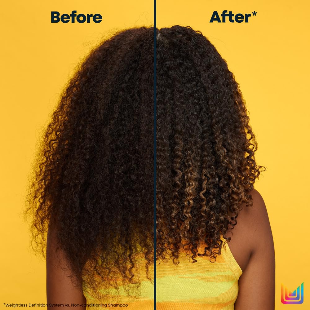 MATRIX mask being applied to damp curls for frizz control