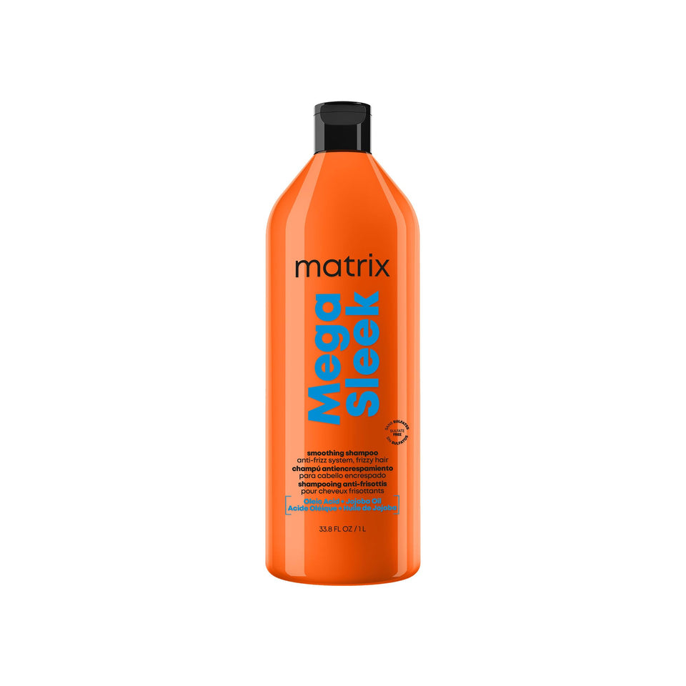 Matrix shampoo front packaging showing sleek bottle and benefits