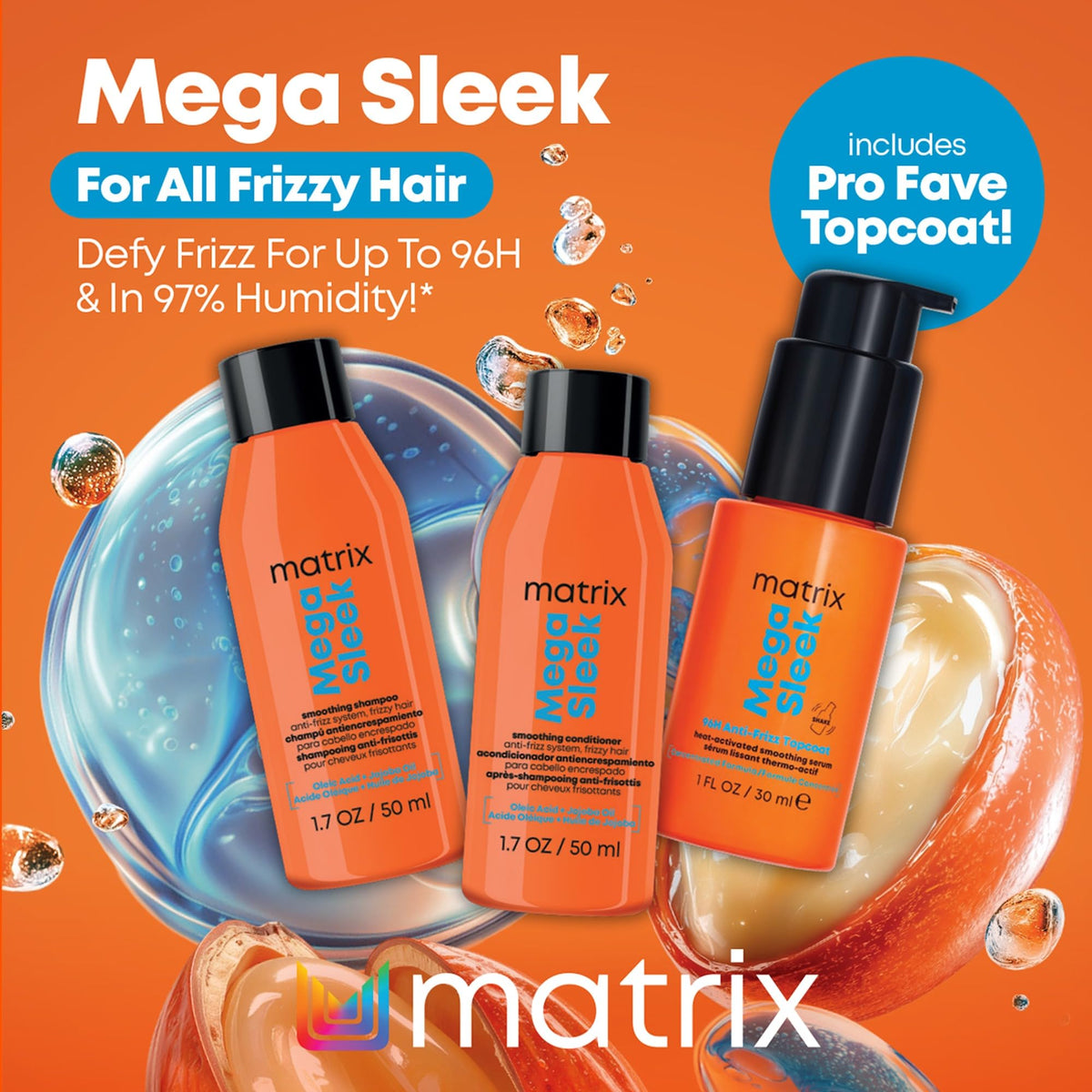 MATRIX shampoo pump detail illustrating easy dosing and gentle cleanse
