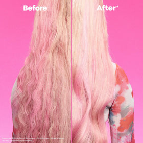 MATRIX before and after hair ends showing smoother, repaired finish