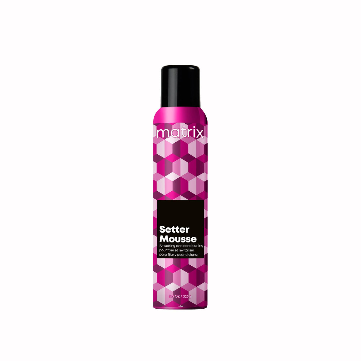 MATRIX Setter Mousse front bottle showing branding and benefits