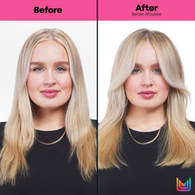 MATRIX Setter Mousse in-hand being dispensed for easy application benefit