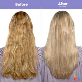 Matrix so silver being applied to wet hair showing even pigment distribution