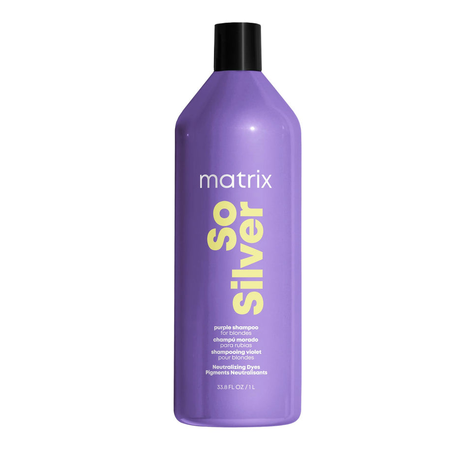 Matrix So Silver front bottle shows professional toning benefit