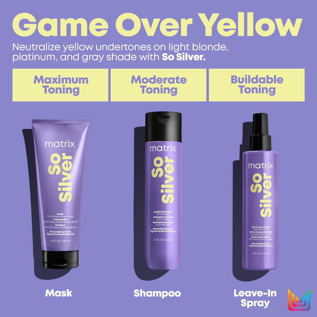 Matrix so silver result on silver hair in lifestyle setting showing cooler tone enhancement