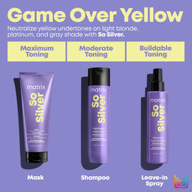 Matrix so silver result on silver hair in lifestyle setting showing cooler tone enhancement