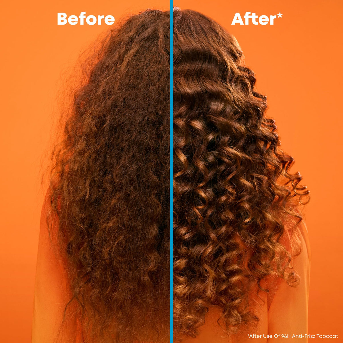 MATRIX before and after styling showing reduced frizz and enhanced shine