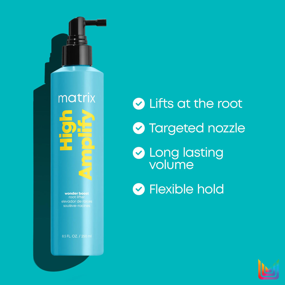 MATRIX fine mist texture from spray, illustrating even lightweight coverage benefit