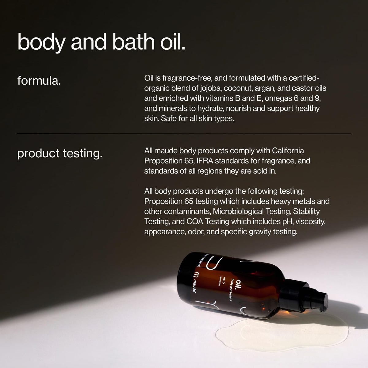 MAUDE oil bath setup with candle conveying soothing, hydrating soak benefit