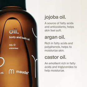 MAUDE oil pouring onto hand demonstrating smooth glide and quick absorption