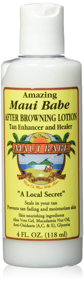 Maui Babe front packaging 4oz bottle shown clearly for easy identification and travel convenience