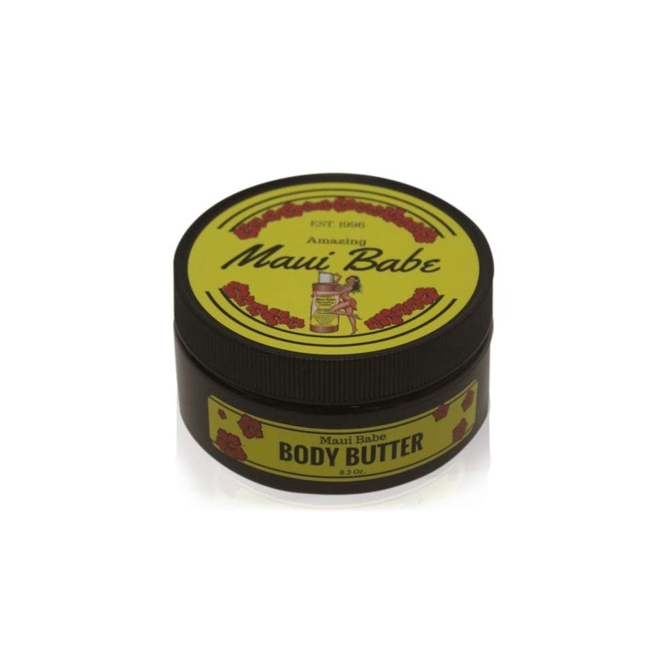Maui Babe front jar view showing label and island-inspired packaging for easy identification and appeal