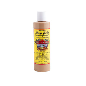 Maui Babe applied in tanning bed demonstrating safe use and deeper tan result