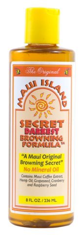 Maui Island Secret 8oz size scale next to sunglasses to show travel-friendly volume