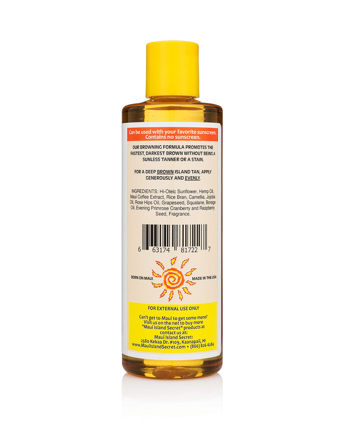 Maui Island Secret oil texture close-up highlighting lightweight, non-greasy finish