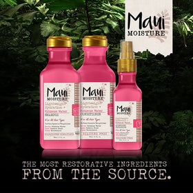 Maui Moisture after-use curly hair lifestyle showing soft bounce