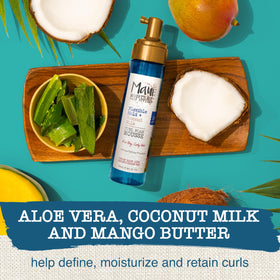 Maui Moisture mousse dispensed into hands for easy styling