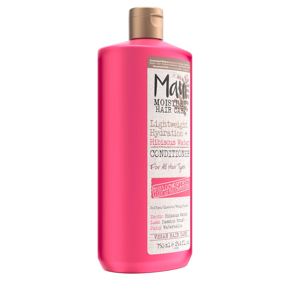 Maui Moisture bottle on shower shelf, conveys daily-use convenience in routine