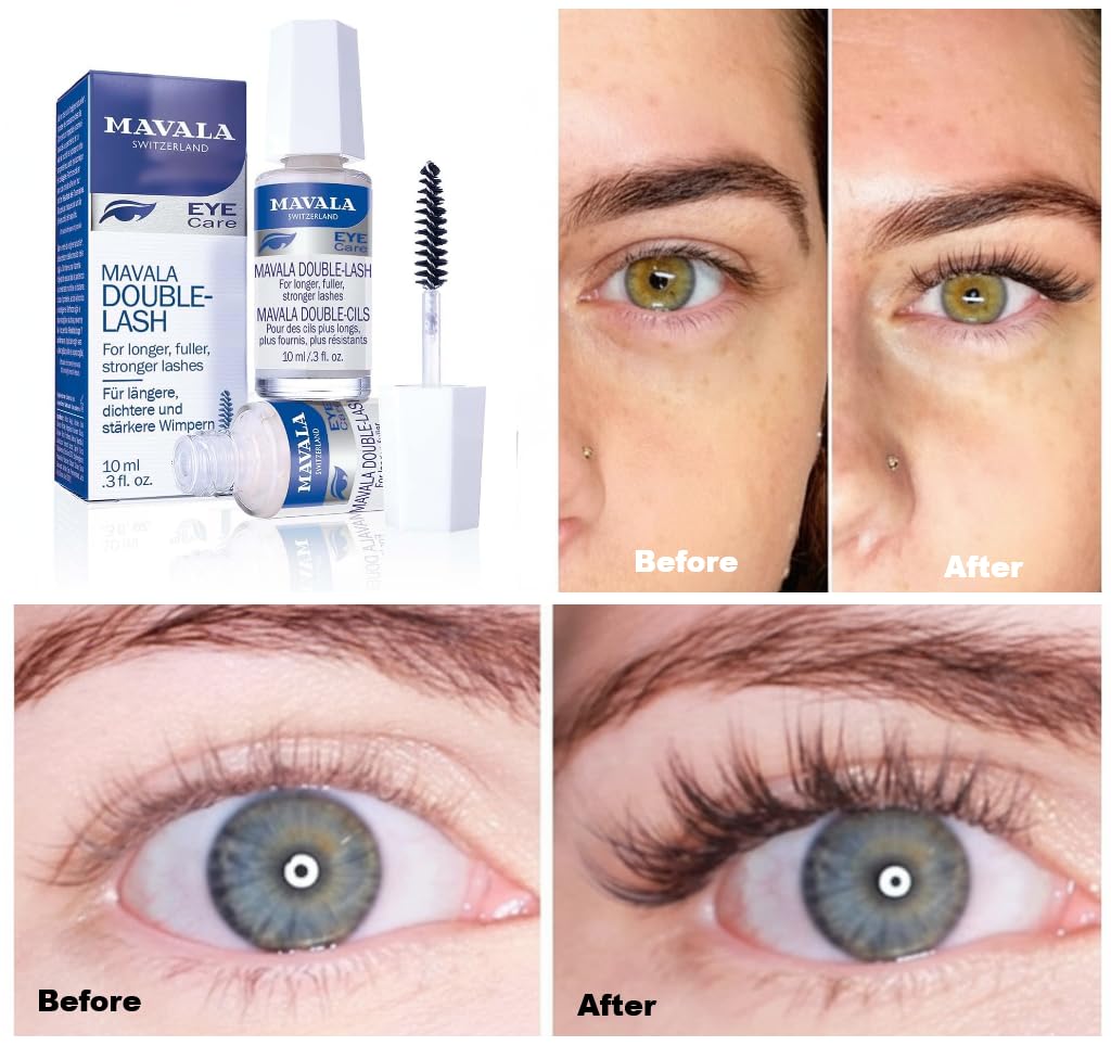 MAVALA Double Lash serum texture drop highlighting nourishing formula benefits