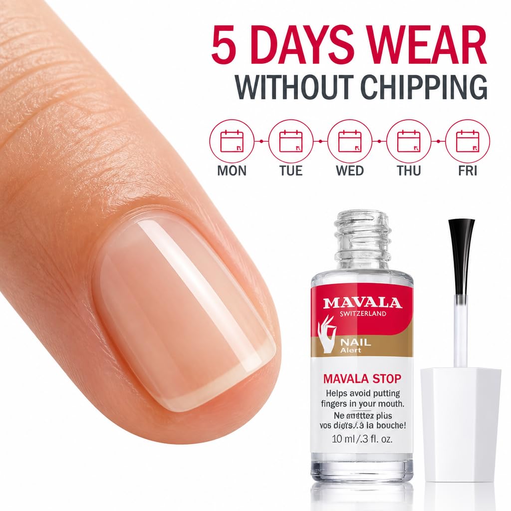 MAVALA applied to a child's nails demonstrating safe, easy application and discouragement