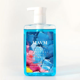 MAVM bottle front view showing clean packaging and benefit of gentle cleansing
