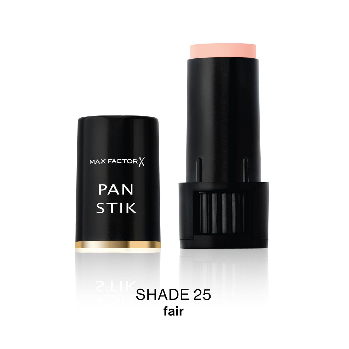 Max Factor Pan Stik twist-up stick detail revealing creamy solid formula and convenient applicator