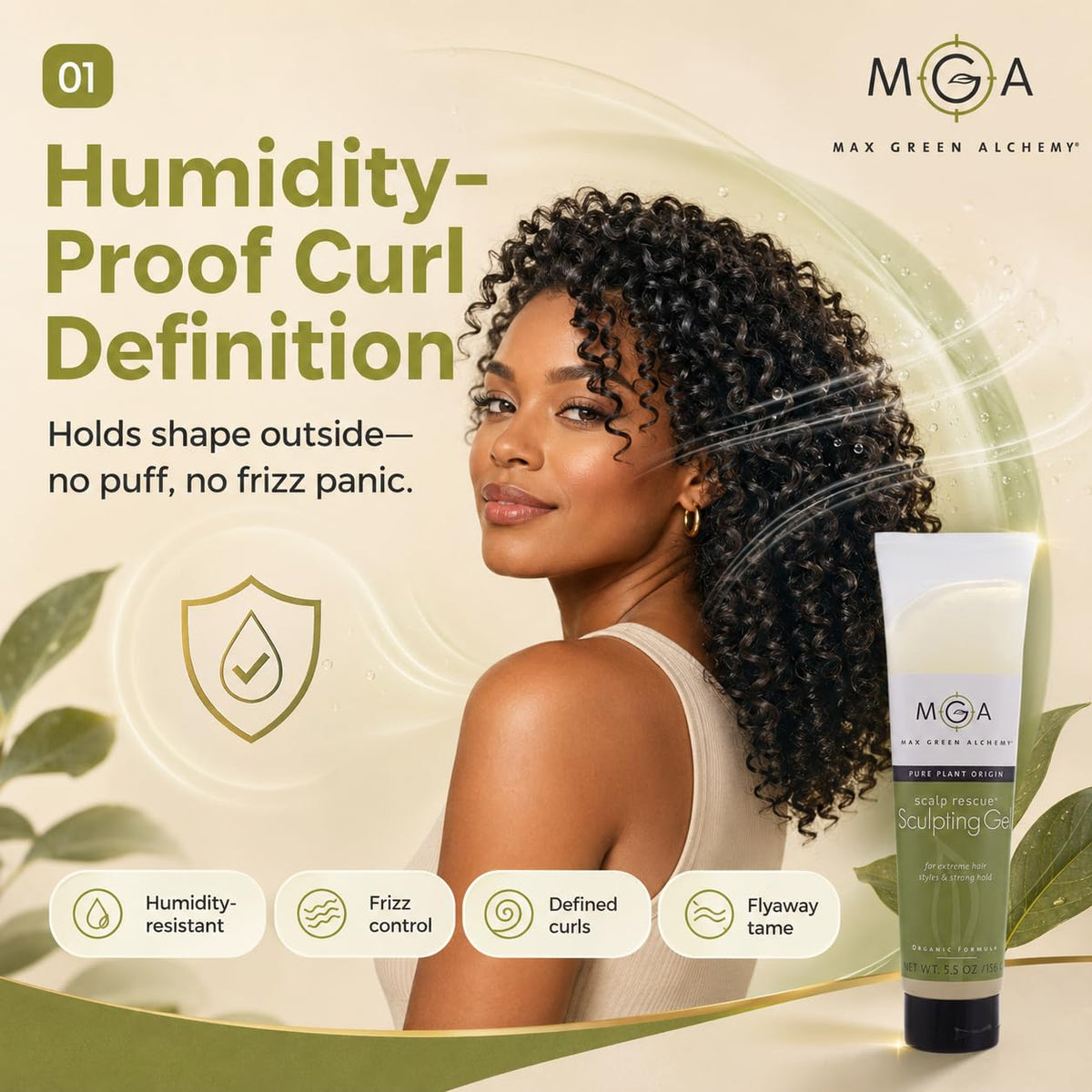 Max Green Alchemy gel on hand demonstrating easy spread and hold
