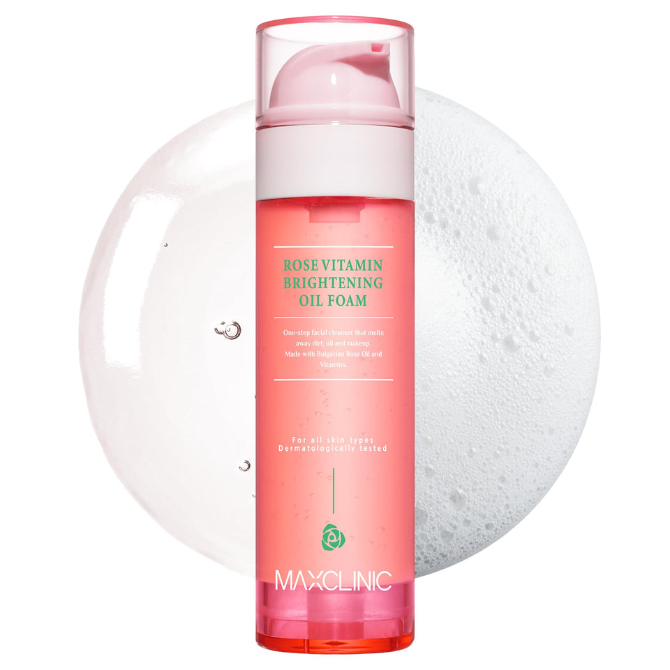 MAXCLINIC front packaging showing bottle and rose vitamin branding benefits