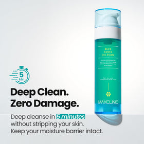 MAXCLINIC in-use removing makeup to show effective cleansing benefit