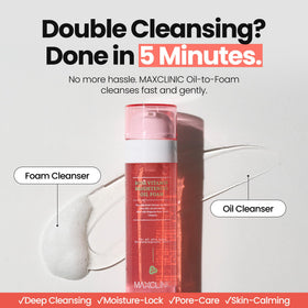 MAXCLINIC pump dispensing silky oil texture that melts makeup effectively