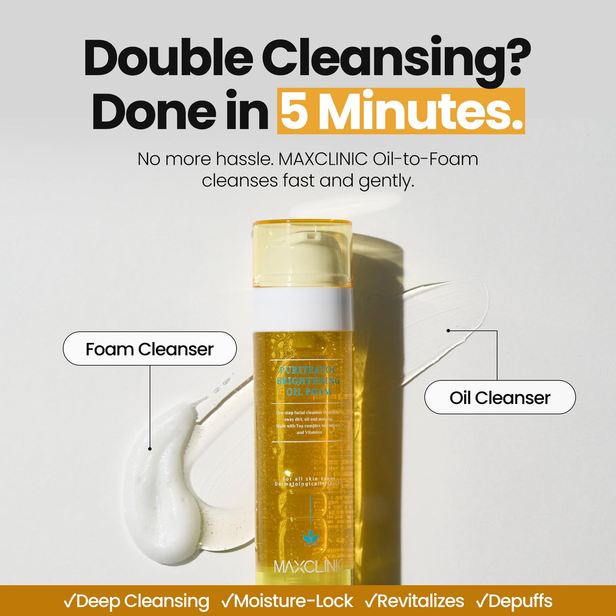 MAXCLINIC silky oil texture close-up dissolves makeup easily