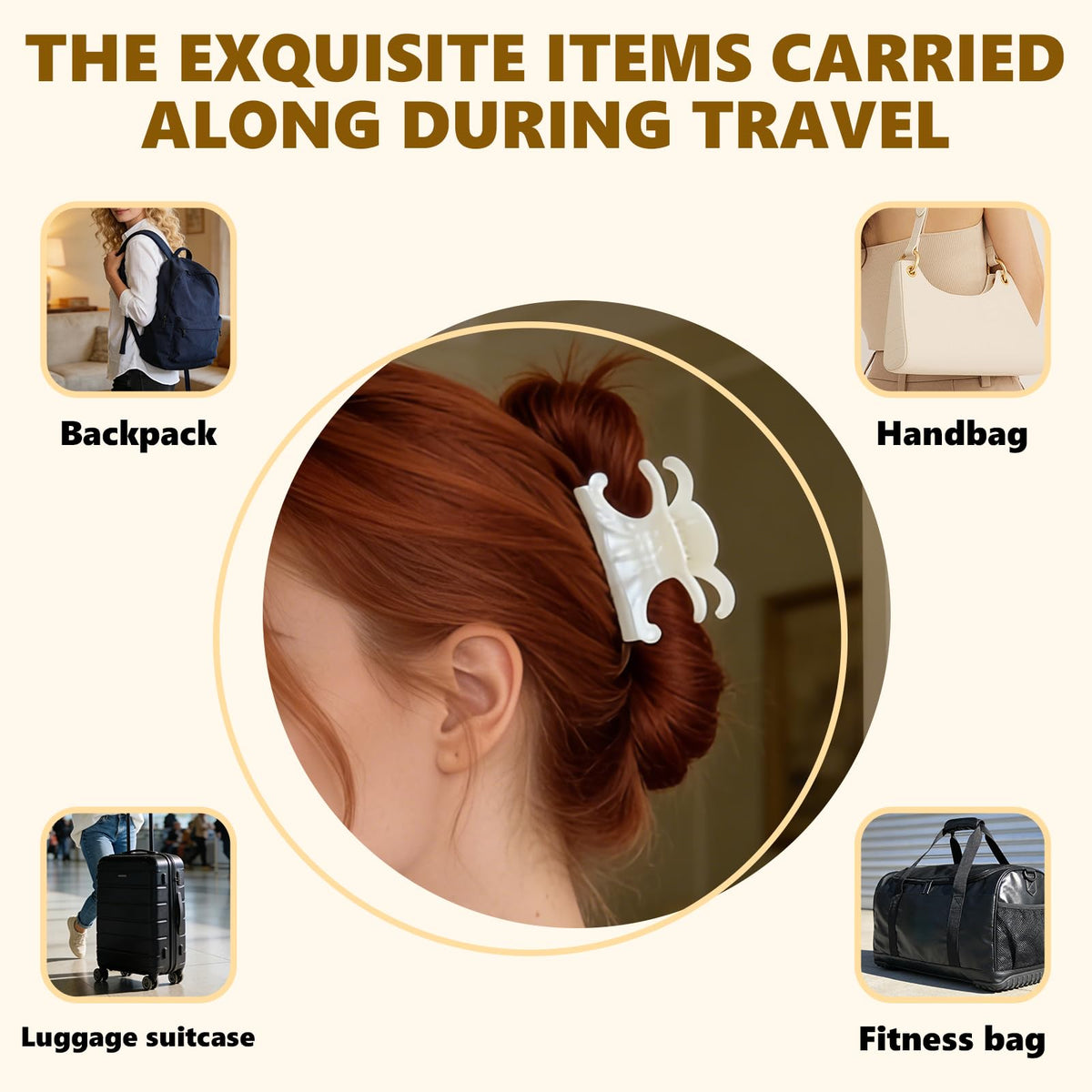 Maxwhale clip holding thick hair in an updo for all-day security