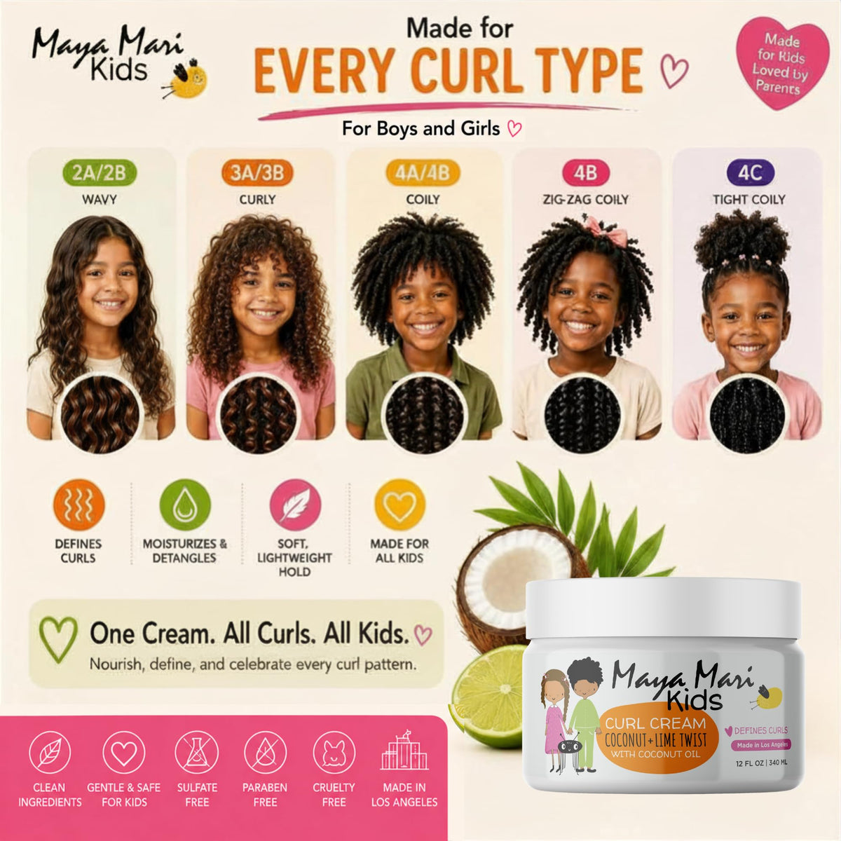MAYA MARI cream texture swiped on a white surface showing smooth slip and creaminess
