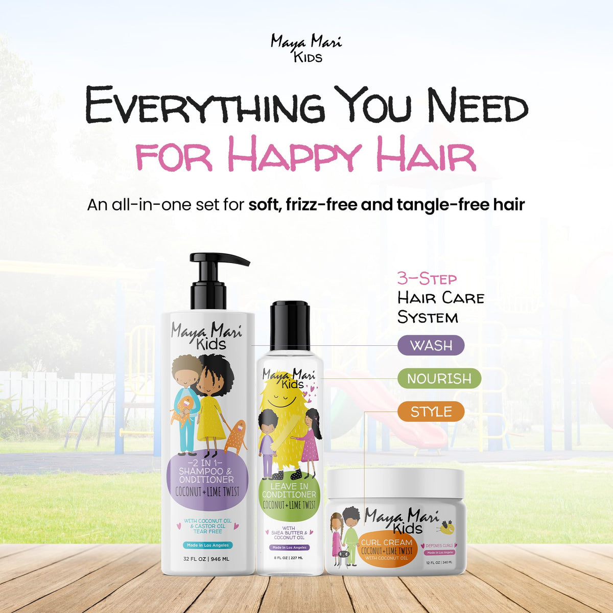 MAYA MARI pump bottles arranged for easy dispensing benefit